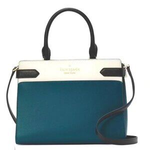 Kate Spade Staci Medium Satchel Crossbody In Peacock Sapphire Teal